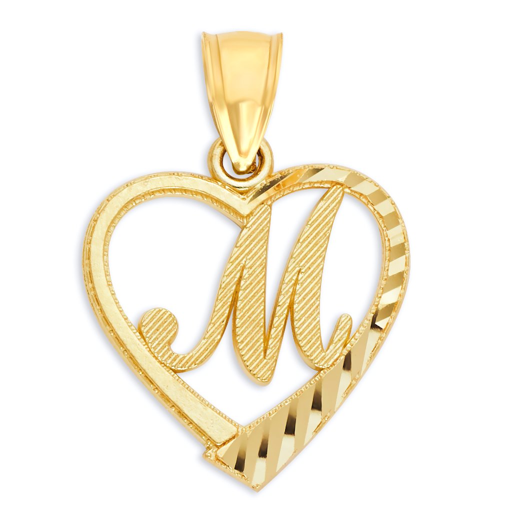 10k Gold Heart Initial 